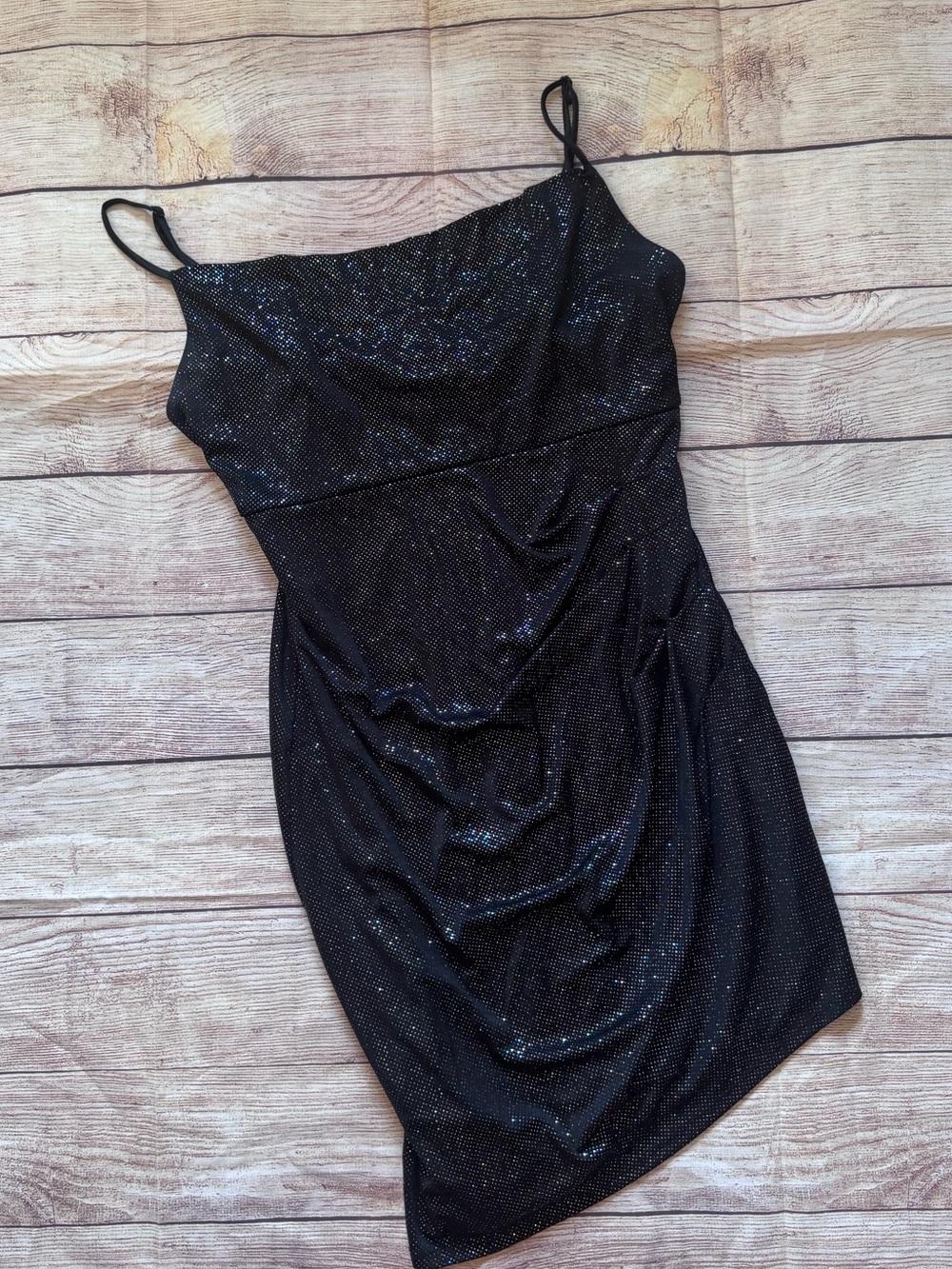 City Triangles Black Asymmetrical Hem Dress